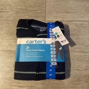 Carter's Navy Fleece Footie Pajama